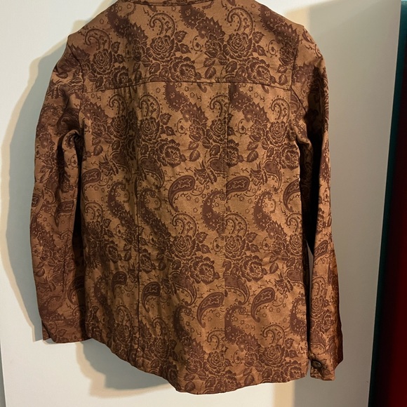 Rebecca Malone light-weight jacket in tan and brown.  Petite medium size. - Picture 5 of 6